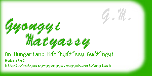 gyongyi matyassy business card